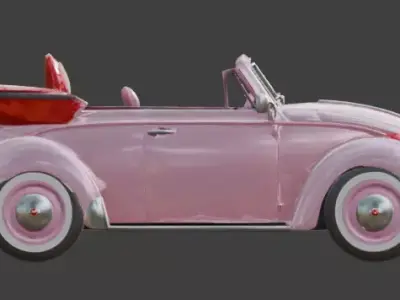 Stylized 3D Valentine Convertible Car Model Low-poly 3D model