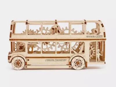 London Bus - 3D DIY Wooden Mechanical Puzzle Model 3D model