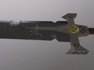 Holy Broadsword Low-poly 3D model