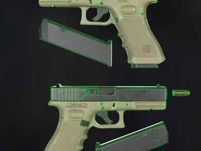 Glock 17 Gen 3 Low-poly 3D model