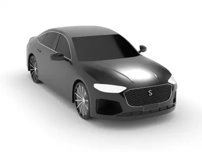 Sedan Car Free low-poly 3D model purchase