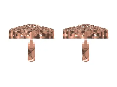 Antique Art Deco Style Bow Earring 3D print model