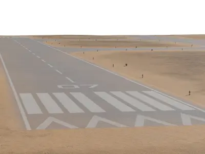 UAV Airfield Desert Ground Surface 3D model