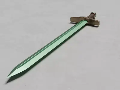 Forest Sword Low-poly 3D model