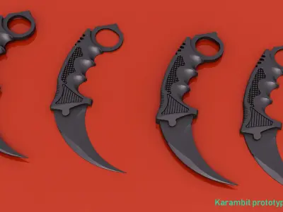 karambit knife 3D model 6