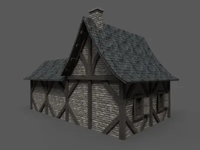 Medieval House 2 Low-poly 3D model
