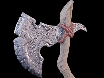 Viking Axe Low-poly 3D model 4