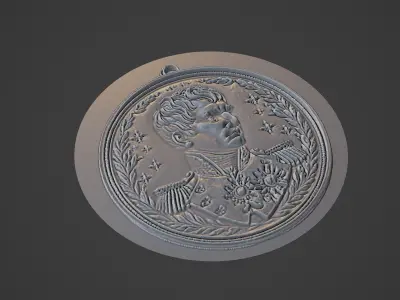 Napoleon Bonaparte Medallion 3D print model get
