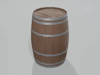 Heavy Toasted Lowpoly Bourbon Barrel Low-poly 3D model