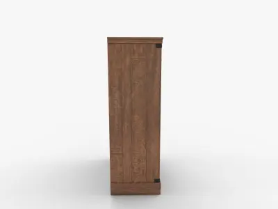 Tall Farmhouse Five Drawer Wood Dresser 3D model