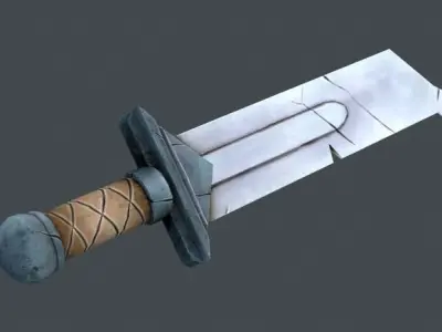 Stylized sword set Low-poly 3D model