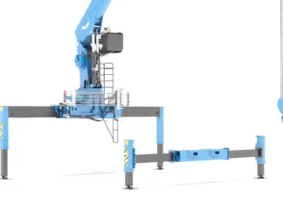  Mobile Crane with Operator Seat Rigged for Cinema 4D 
