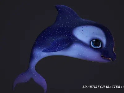 cartoon dolphine Free low-poly 3D model