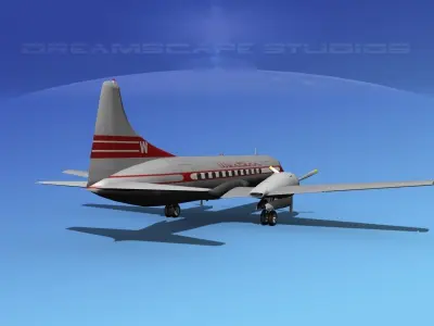 Convair CV-340  Western Airlines 3D model