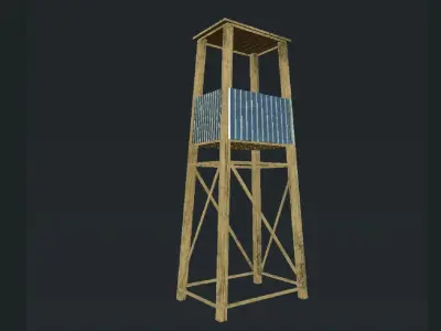 Wooden Watch Tower 3D model