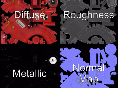Red Radiac Container model pack Low-poly 3D model