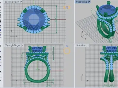 Black Diamond Two Part Ring 279 3D print model