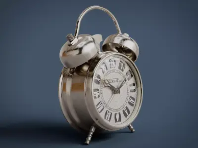 Vintage Alarm Clock Low-poly 3D model