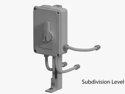 Industrial Power Switch Low-poly 3D model order