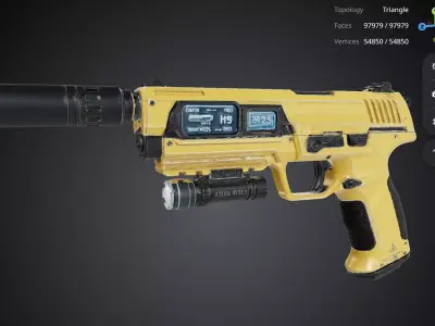 Yellow Gun 3D model