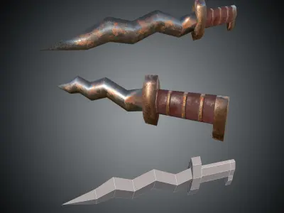 MU Online Lowpoly Swords pack 1 Low-poly 3D model