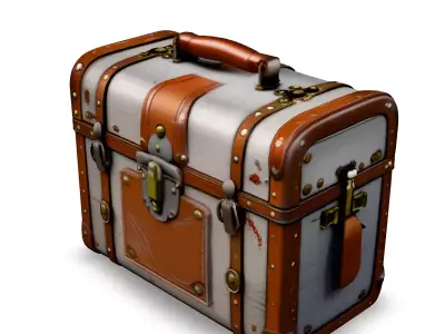 Vintage Travel Trunk 3D Model Low-poly 3D model