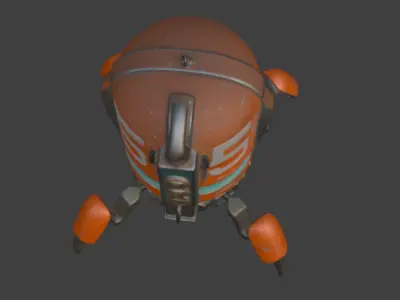 Futuristic Robotic Machine Game-Ready 3D Model with PBR Textures Low-poly 3D model