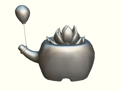 Cute Elephant Succulent Planter Pot  LP  Low-poly 3D model