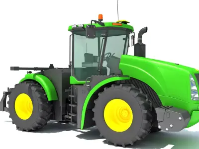 Green Tractor 3D model