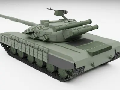 T-64 BV MBT Low-poly 3D model
