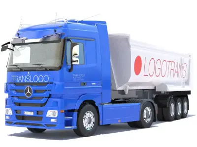 Mercedes Actros with Dumper Trailer  3D model