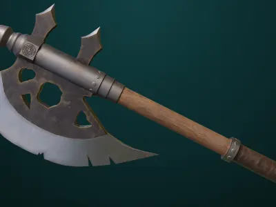 6 Battle Axes Collection All PBR Unity UE Textures Included 3D Model Pack