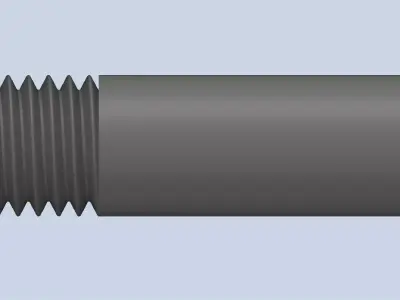 Bolt Partial Thread Hexagonal Head M14x80mm 3D model