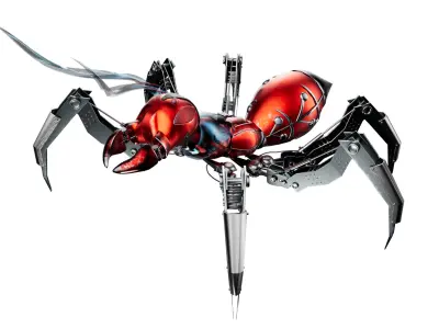 Robotic Character Ant Bot without RIG Low-poly 3D model
