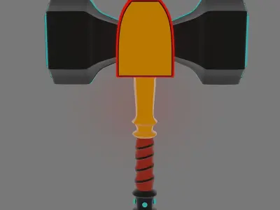 Stylized Hammer low-poly game ready Free low-poly 3D model