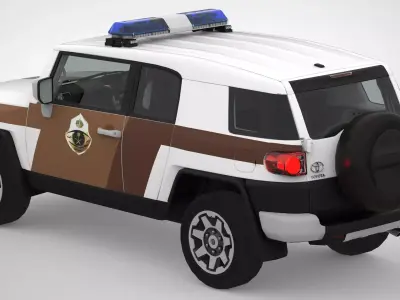 Saudi police Toyota land cruiser fj 2008 - 2022  Low-poly 3D model