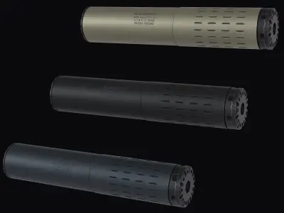 SilencerCo Hybrid 46 multi caliber silencer Low-poly 3D model