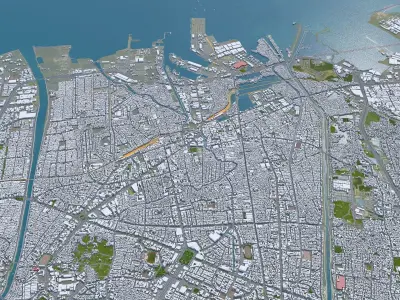 Semarang Indonesia 30km Low-poly 3D model