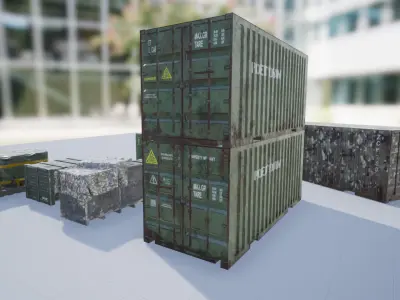 Military Containers and Crates Pack Low-poly 3D model
