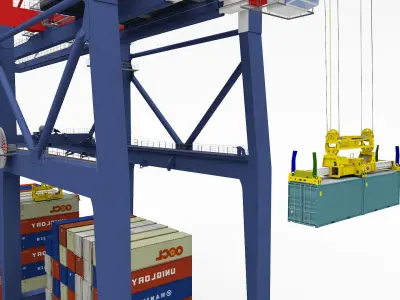 Gantry Container Crane 3D model