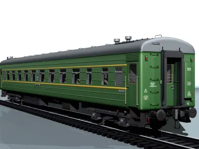 Railway wagon type 66W plant-KVZ Low-poly 3D model