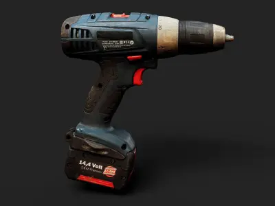 drill garage equipment tool PBR photogrammetry Low-poly 3D model