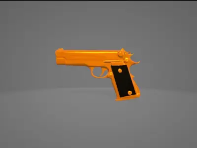Legendry Golden Brette Gun Low-poly 3D model