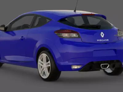 2010 Renault Megane RS 250 Cup 3D Model Low-poly 3D model