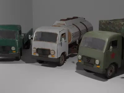 1980s Yugoslav-Soviet TAM industrial truck 3 SET Free 3D model