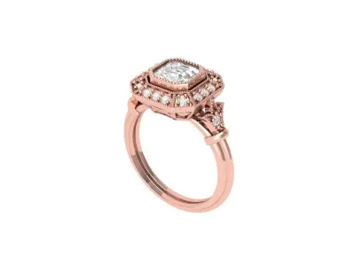 Asscher Ring 3D print model buy