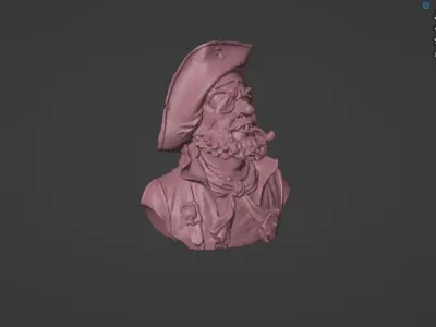 Pirate bust 3D print model