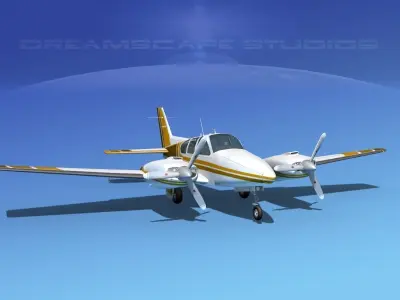 Beechcraft B55 Baron V14 3D model