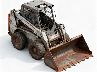 Destroyed Industrial Skid Steer Loader 3D Model Low-poly 3D model