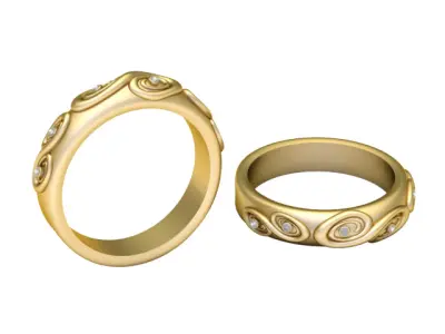 ANTIQUE SWRIL RING 3D PRINTABLE MODEL  3D print model